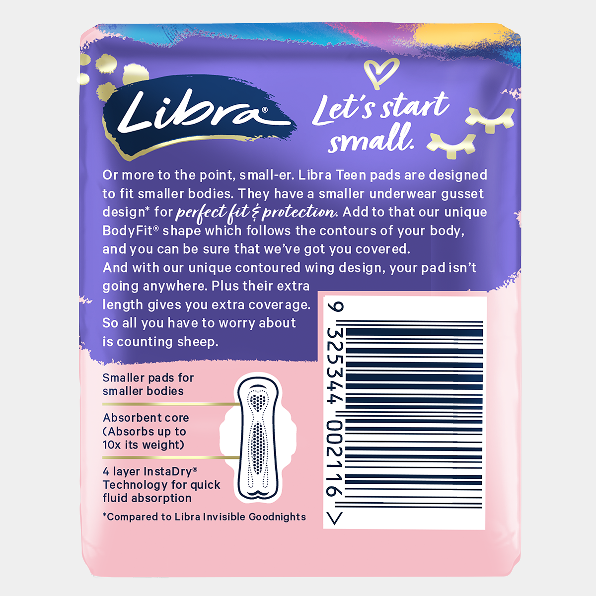 Libra Teen Goodnight Pads with Wings